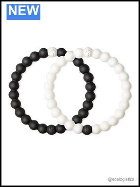 Silicone Beaded Stretch Bracelet Set Slide-On Unisex 7"